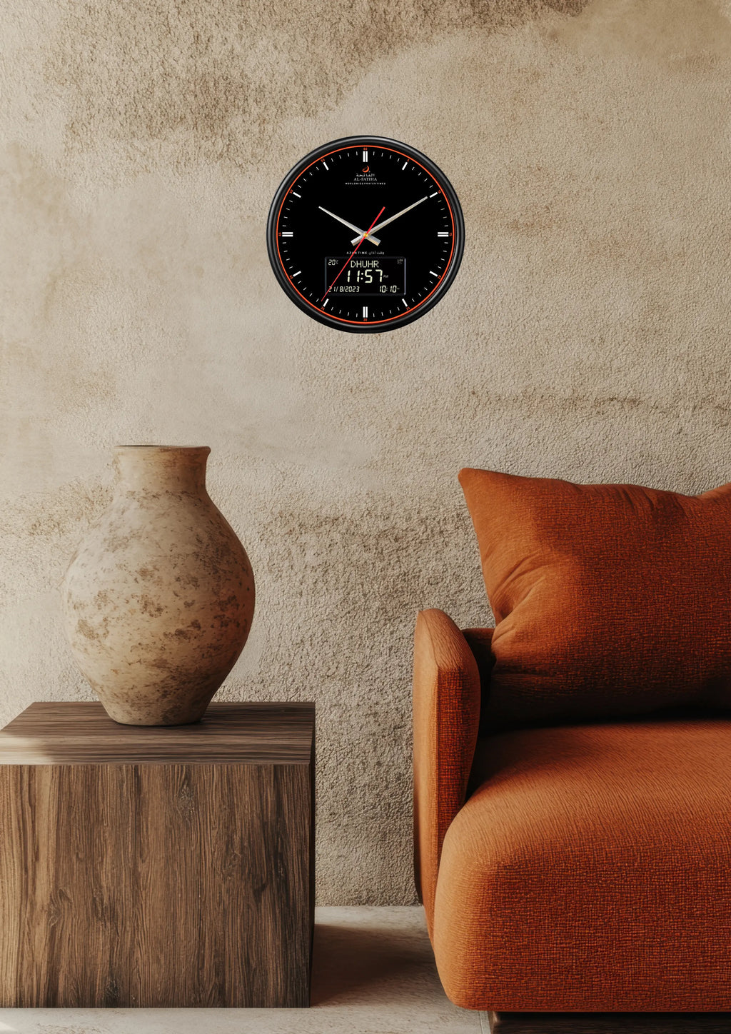 horloge adhan noir