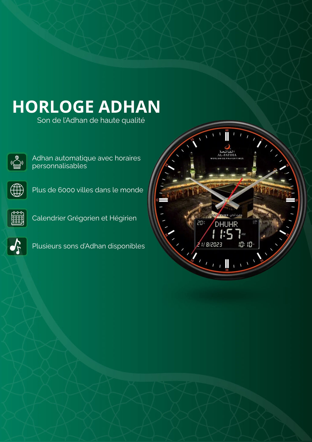 horloge adhan mecqua